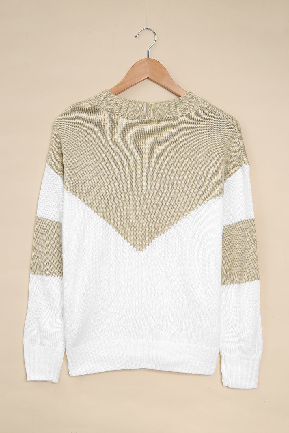 Colorblock V Neck Sweater