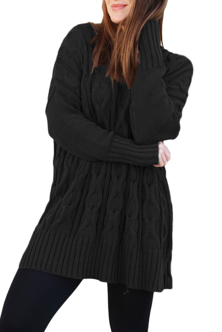 Cotton Black Oversized Cozy up Knit Sweater