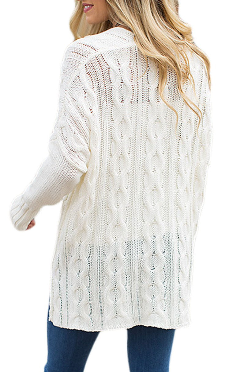 Cotton White Oversized Cozy up Knit Sweater
