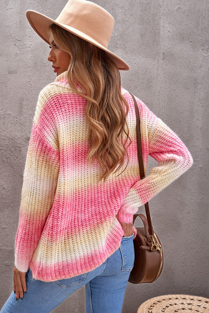 Cute Sweet Cowl Neck Ombre Knit Sweater