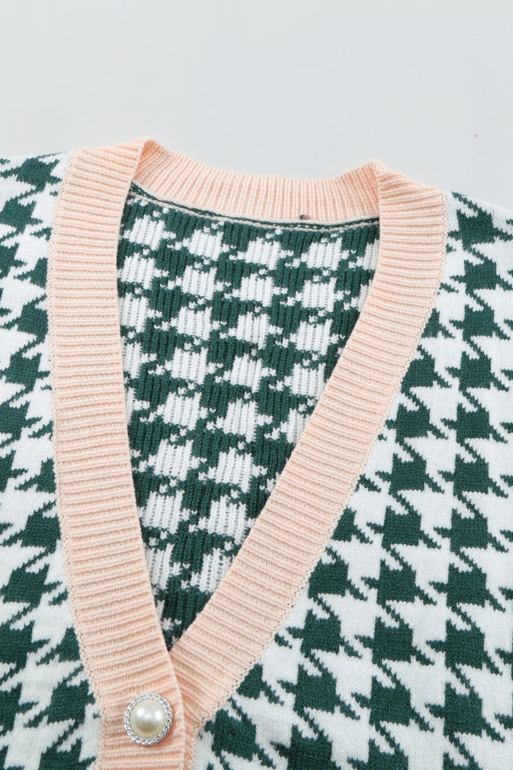 Houndstooth Vest Cardigan