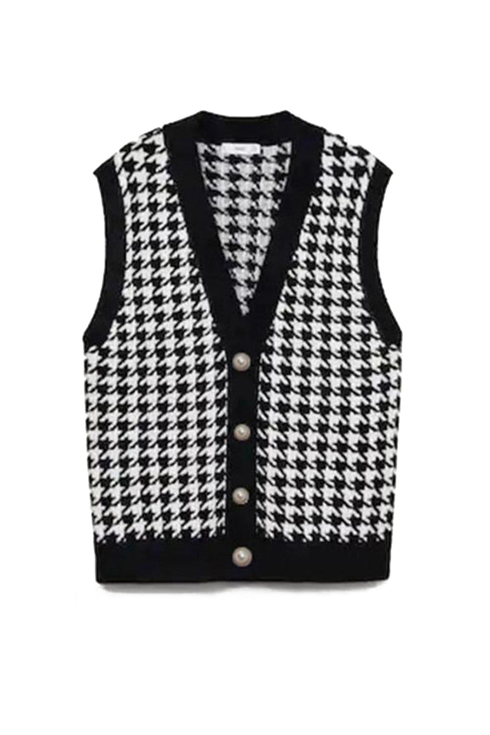 Houndstooth Vest Cardigan