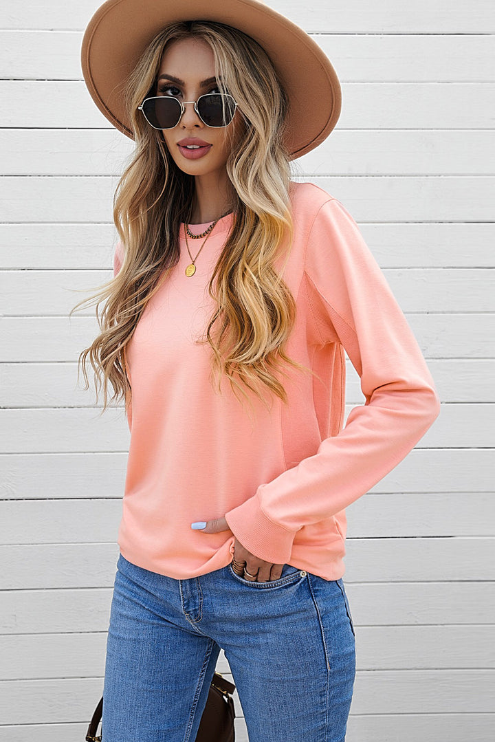 Cute Pink Wash Fleece Pullover Sweatshirt