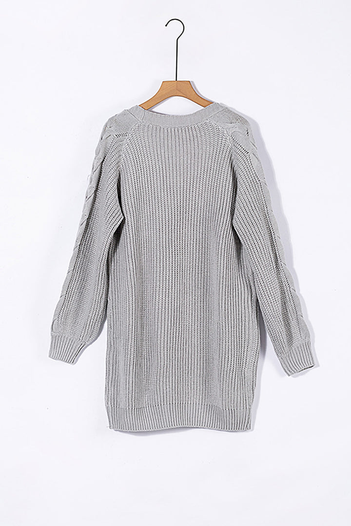 Cable Sleeve Long Cardigan