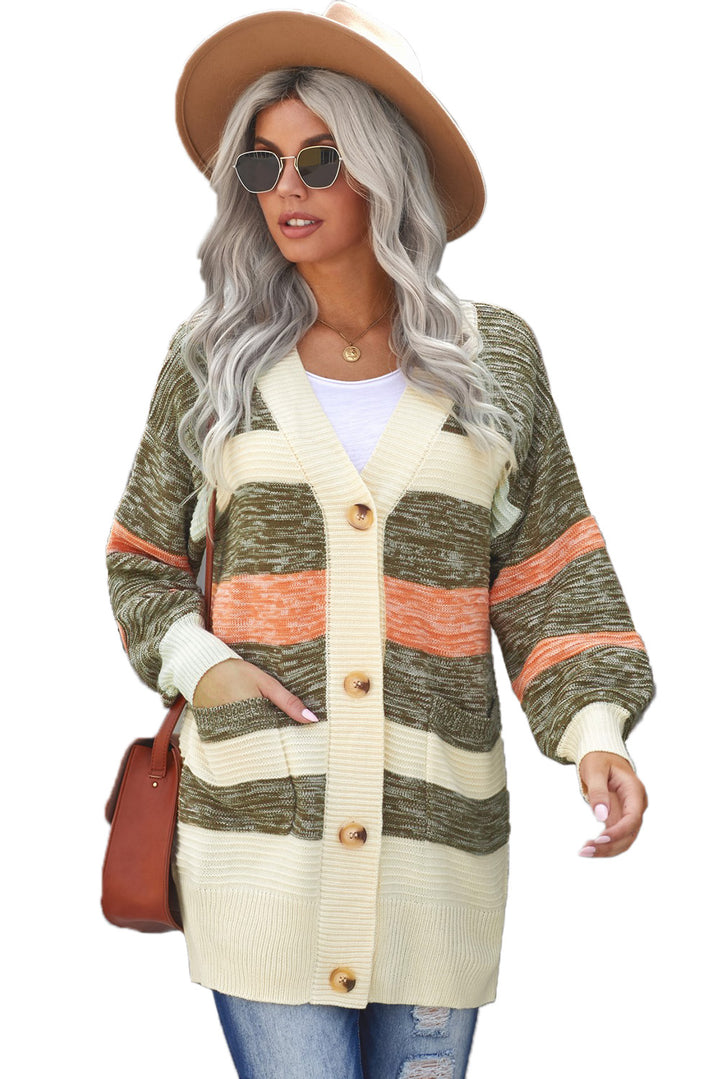 Fashion Thick Buttoned Open Front Pocket Cardigan