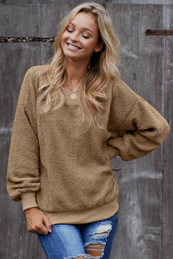Fashion Khaki Terry Thread Cashmere Sweatshirt
