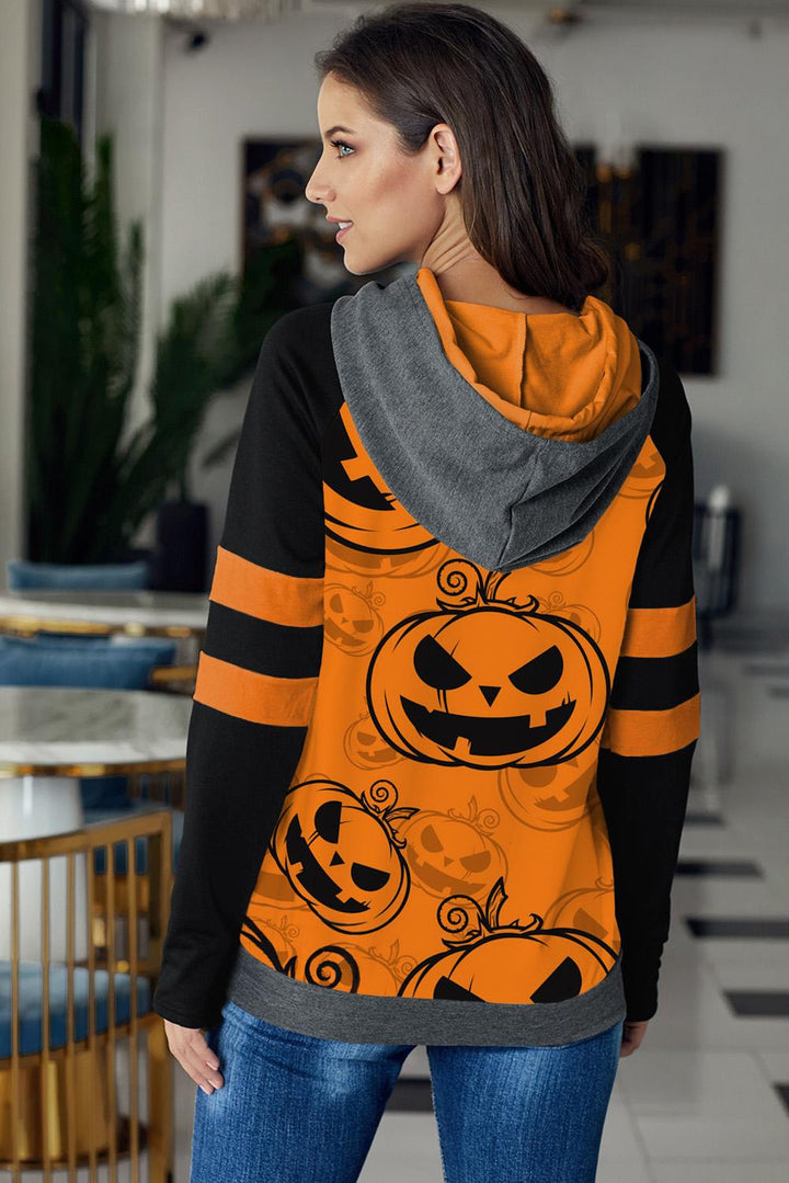 Fashion Orange Halloween Pumpkin Hoodie