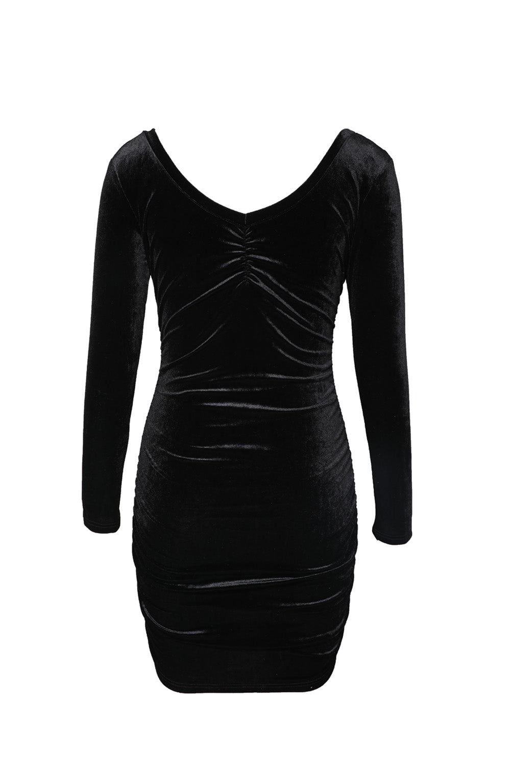 Black Long Sleeve Velvet Dress