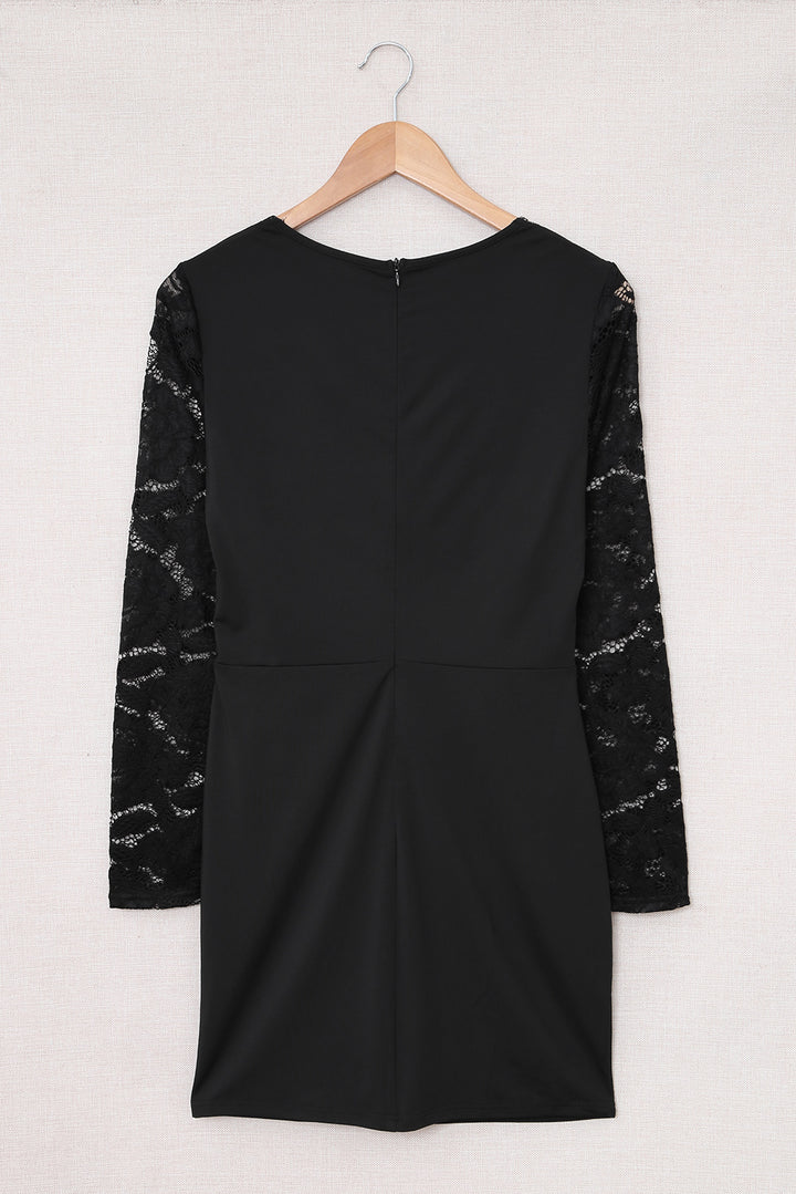 Black Lace Bodycon Mini Dress