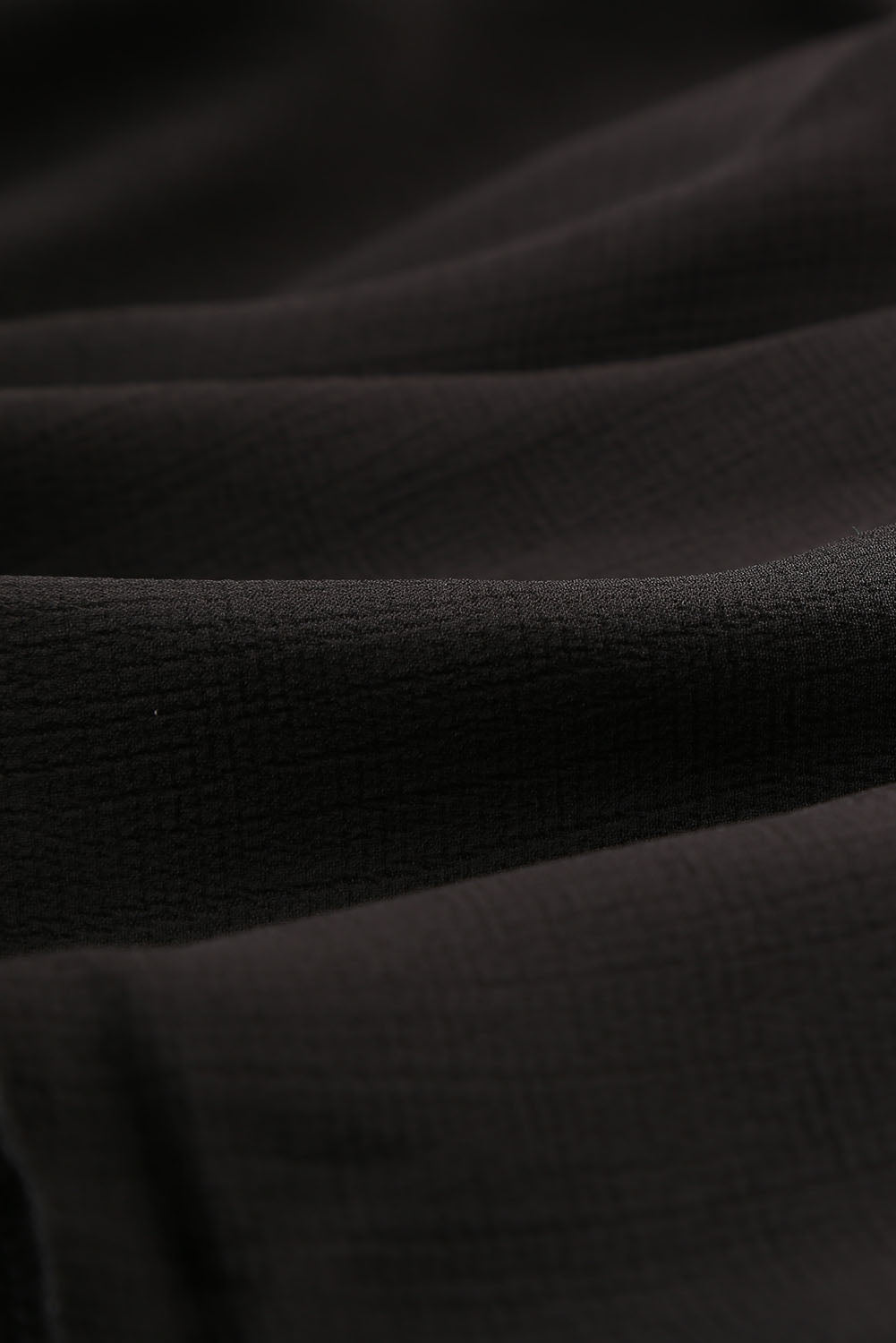 Black V Neck Ruffle Detailing Long Sleeve Open Back Dress