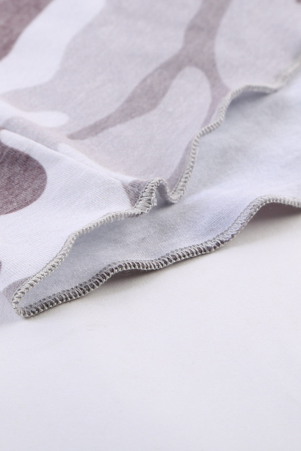 Women's Gray Camouflage Print Short Sleeve Tee