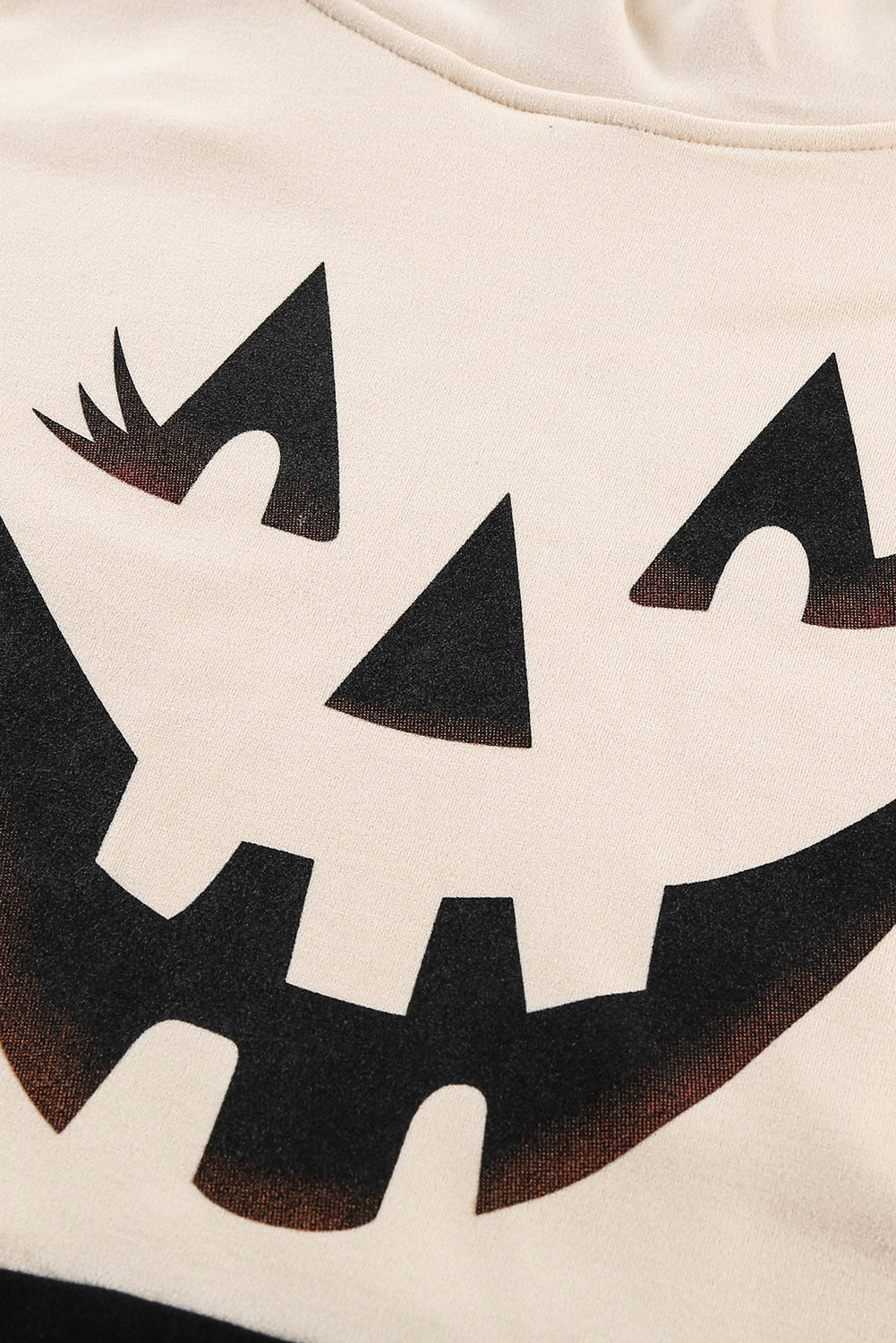 Cute Black Cowl Neck Pumpkin Print Color Block Halloween Sweatshirt