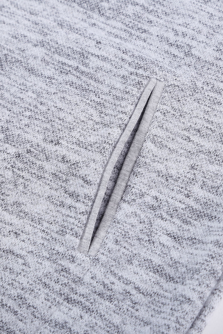 Women's Gray Pocket Design Buttoned Casual Hoodie