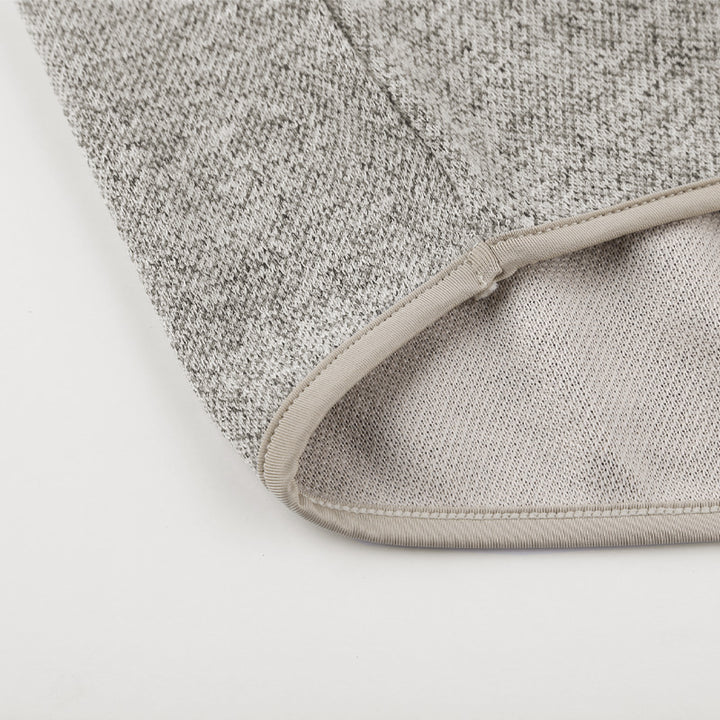 Brauner melierter Kapuzenpullover für Damen mit Druckknopfverschluss am Kragen
