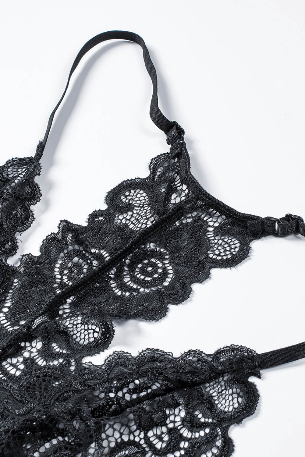 Chic Black Crochet Lace Bralette