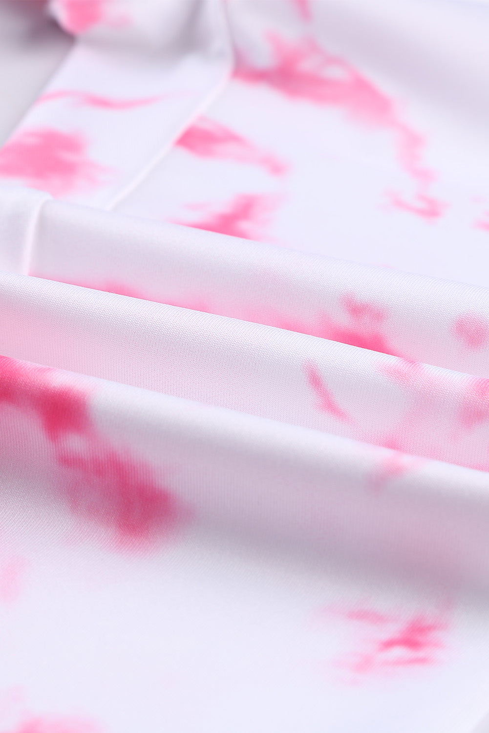 Women's Pink White Tie-dye Crisscross Sport Bra and Leggings Set