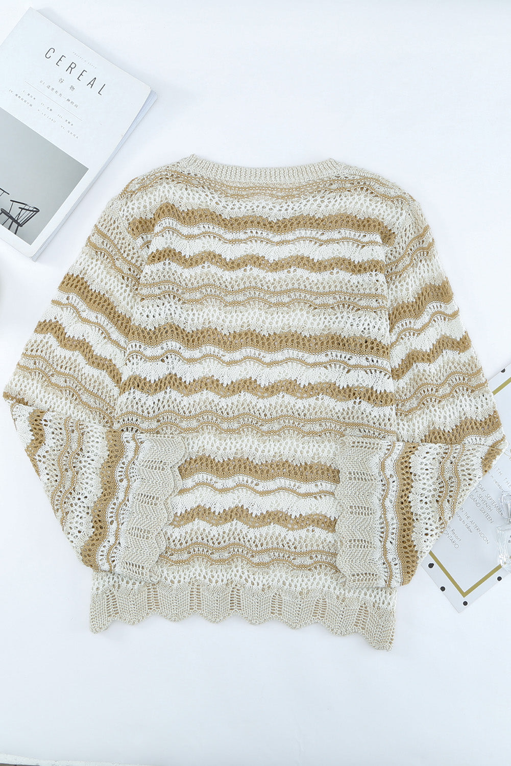 Wavy Stripe Crochet Sweater