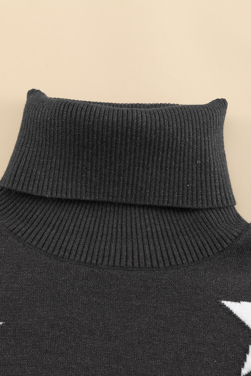 Turtleneck Star Print Sweater