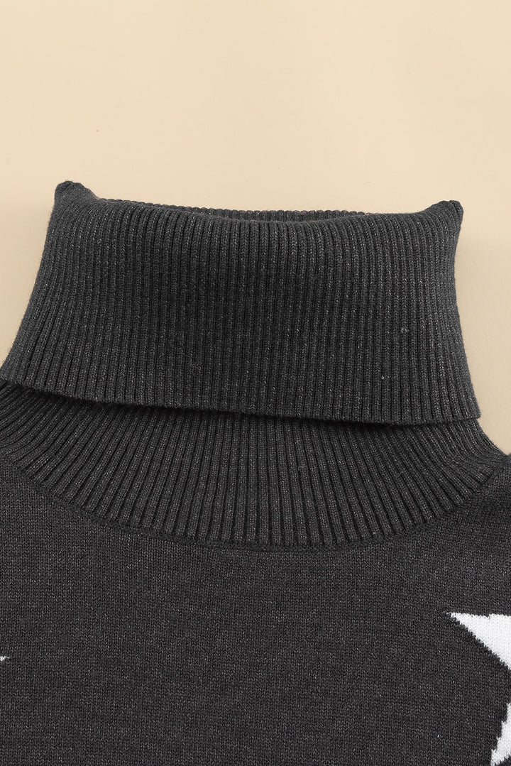 Rollkragenpullover mit Sternen-Print