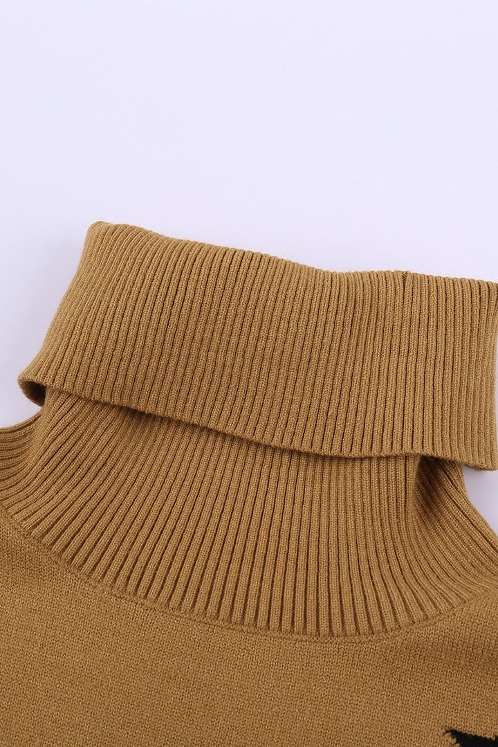 Rollkragenpullover mit Sternen-Print