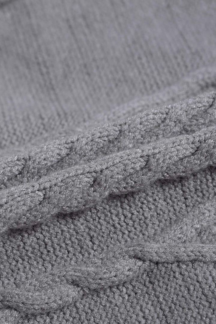 Winter Gray High Neck Textured Bodycon Sweater Dress