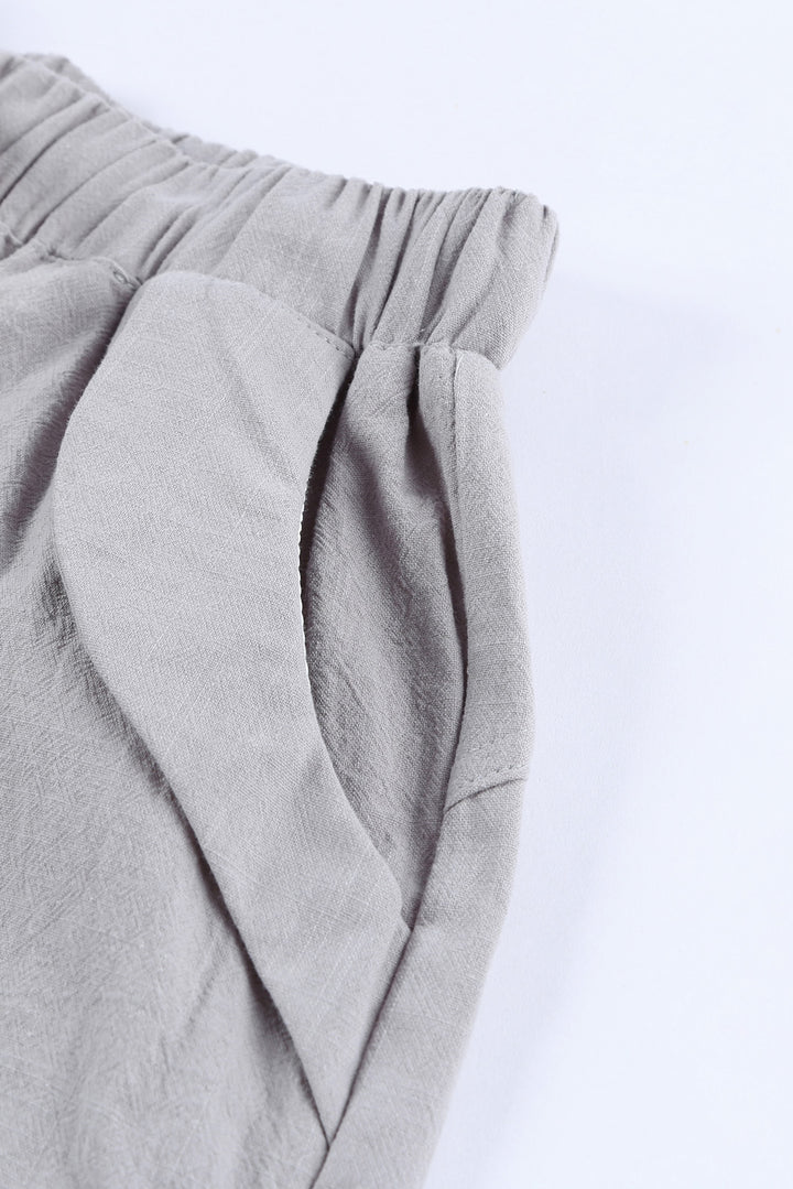 Women Casual Gray Faylin Linen Shorts