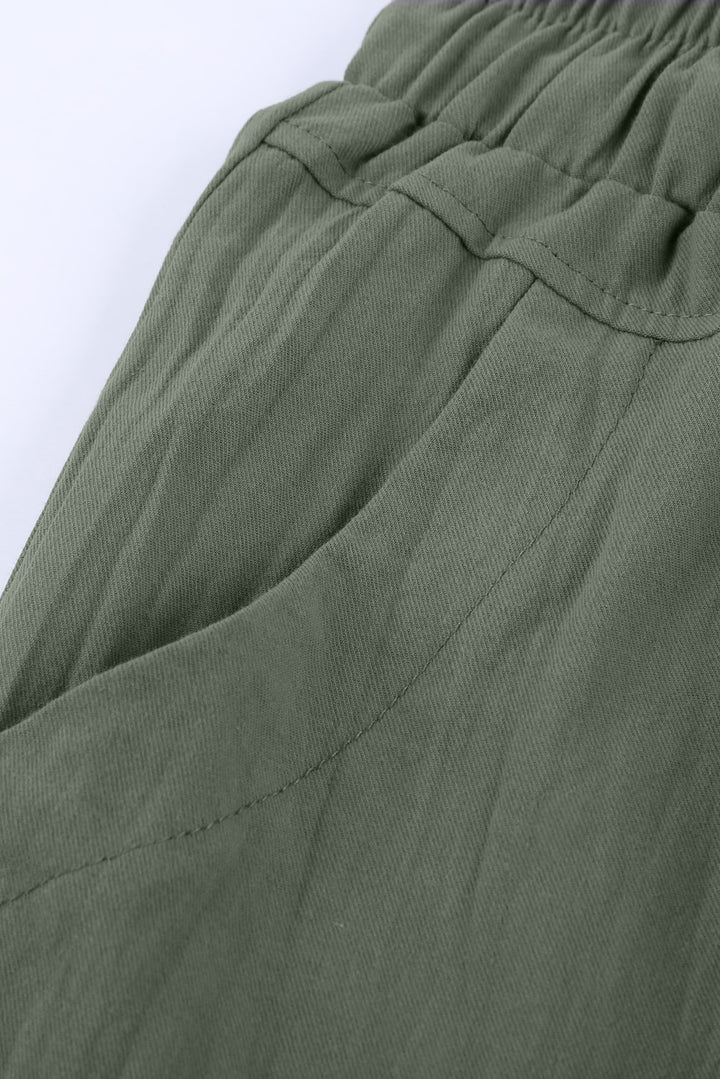 Women's Green Casual Pockets Pants