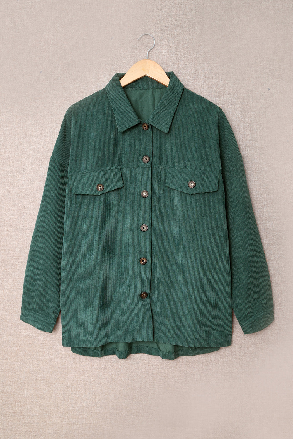 Fall Corduroy Long Sleeve Button-up Shirt Coat