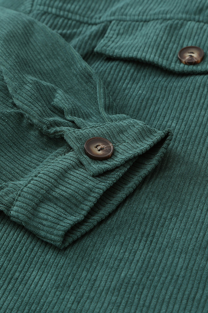 Fall Corduroy Long Sleeve Button-up Shirt Coat
