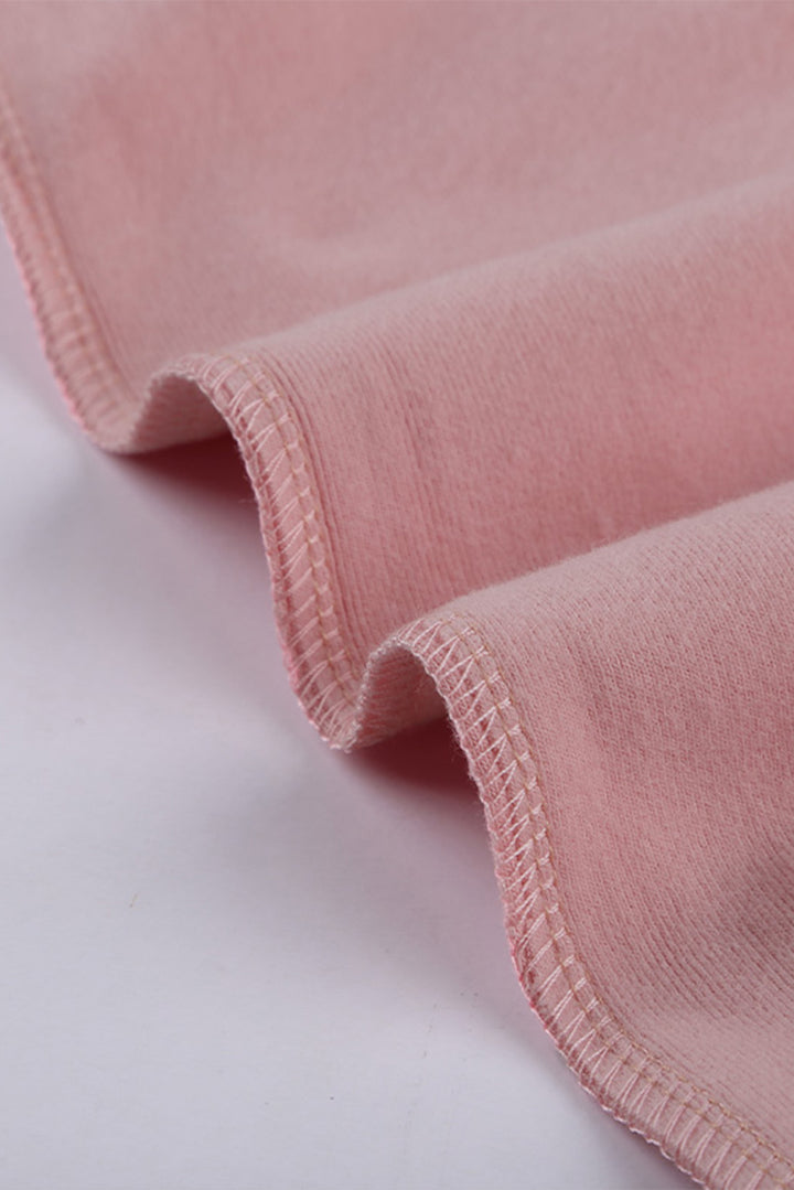 Women's Pink Full Zip Hoodie Coat with Floral Print Hooded Inner