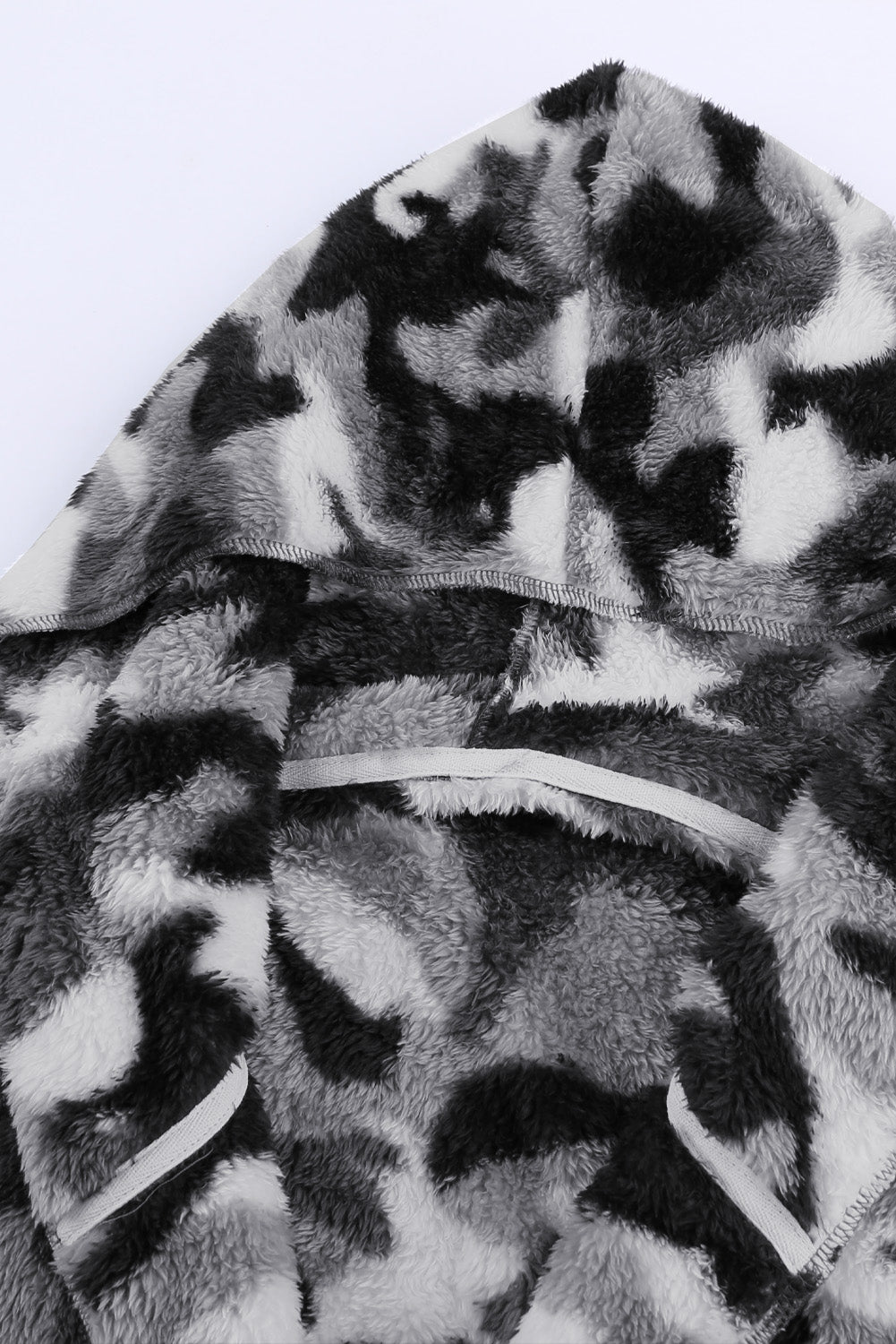 Manteau à capuche en polaire camouflage