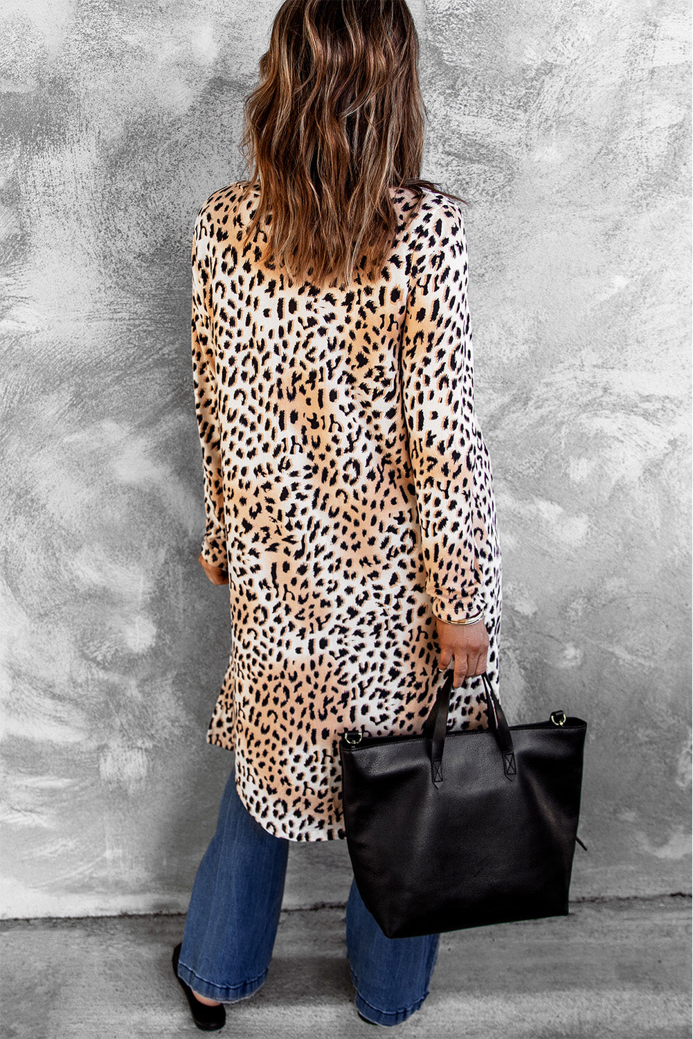 Fashion Leopard Print Long Cardigan