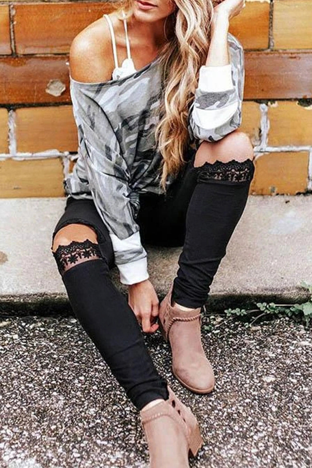 Lace Hollow Out Black Sport Skinny Leggings