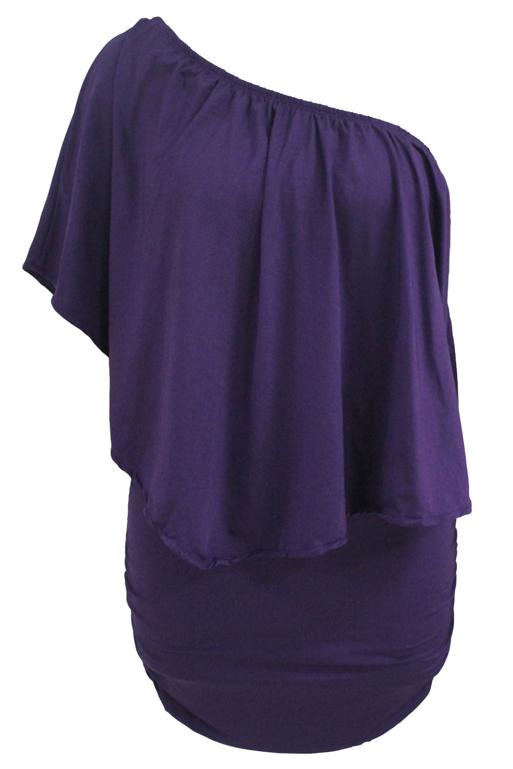 Multi-way Dressing Layered Purple Mini Dress