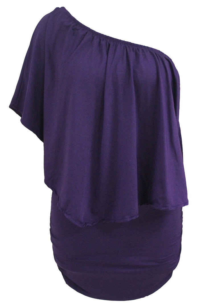 Multi-way Dressing Layered Purple Mini Dress