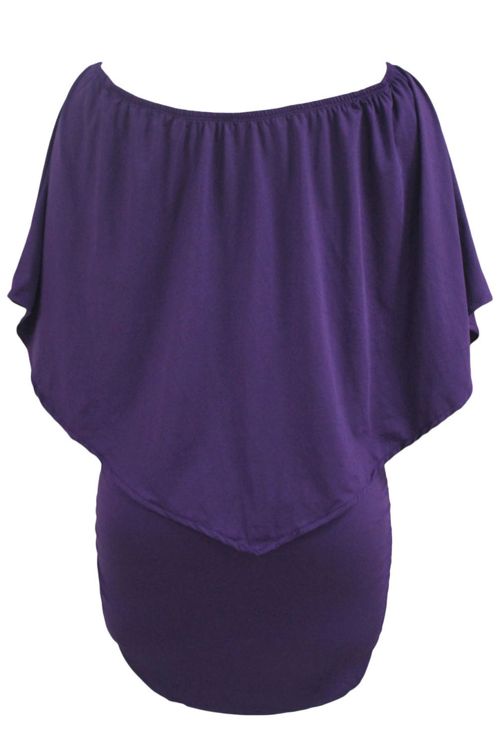 Multi-way Dressing Layered Purple Mini Dress