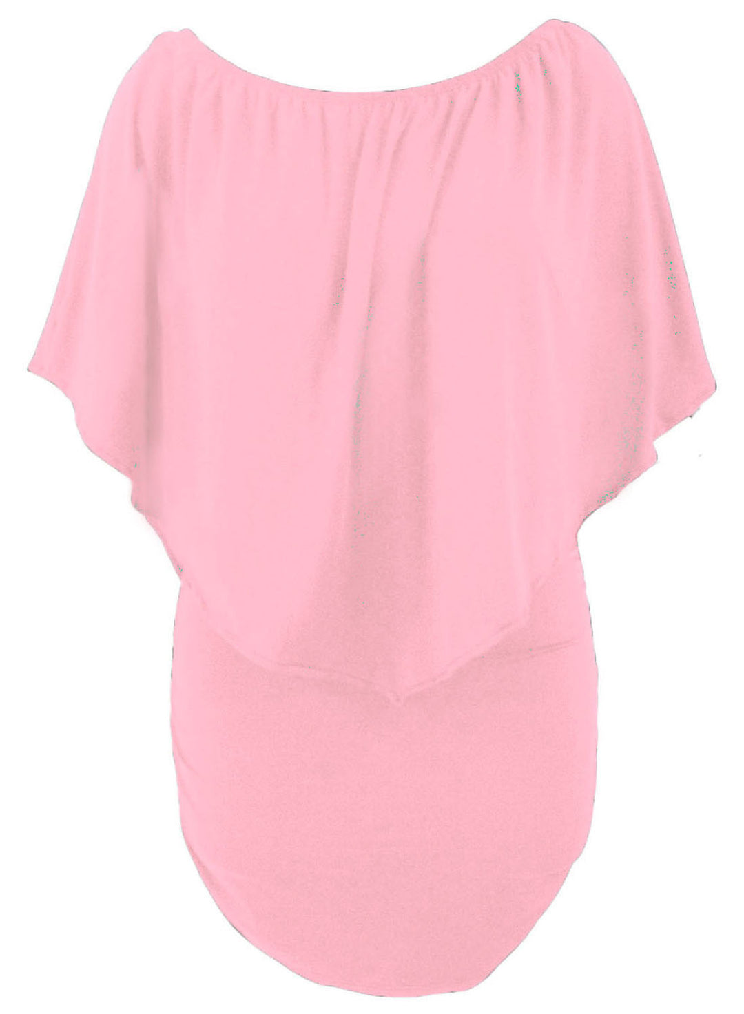 Multi-way Layered Ruffle Pink Mini Plus Size Party Dress
