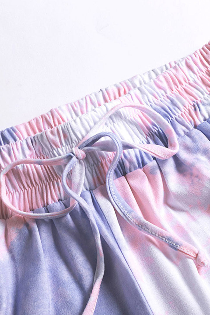 Multicolor Twist Tie Dye Short Pajamas Set