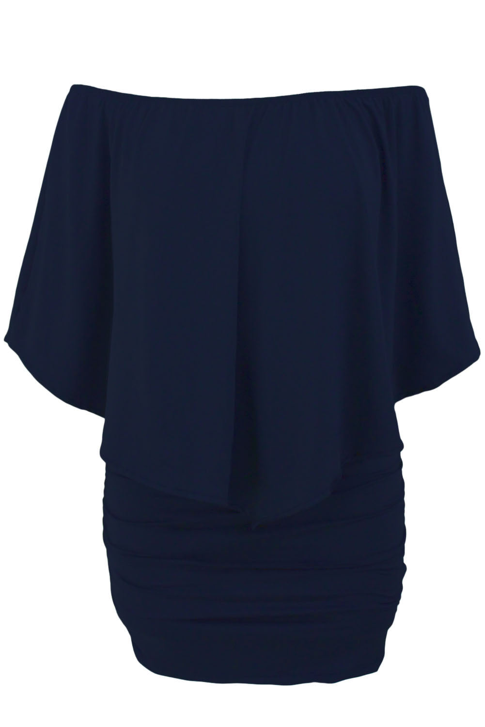 Multiple Dressing Dark Blue Flounce Mini Dress