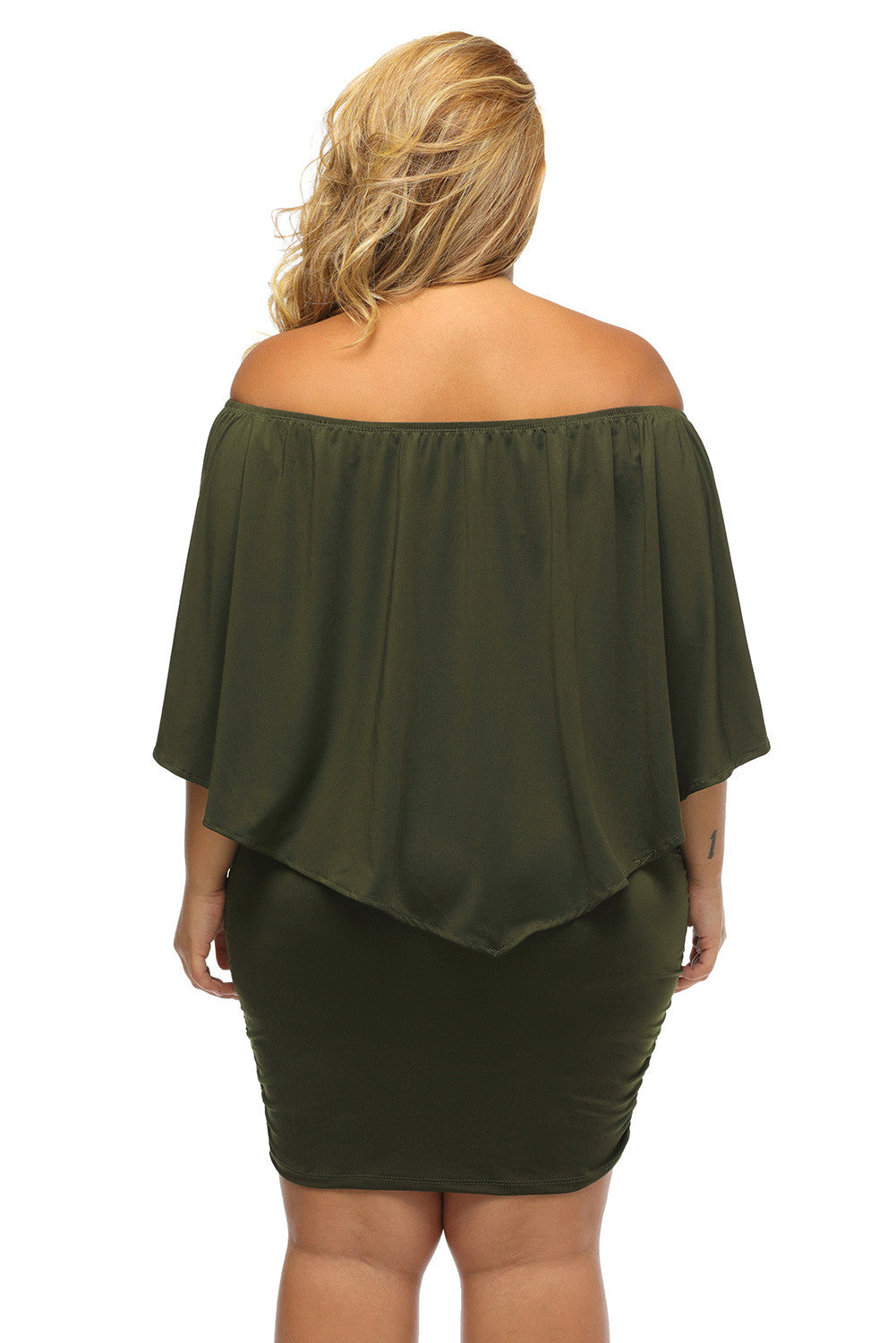 Multiple Dressing Layered Army Green Plus Size Mini Dress MB22820-9P –  ModeShe