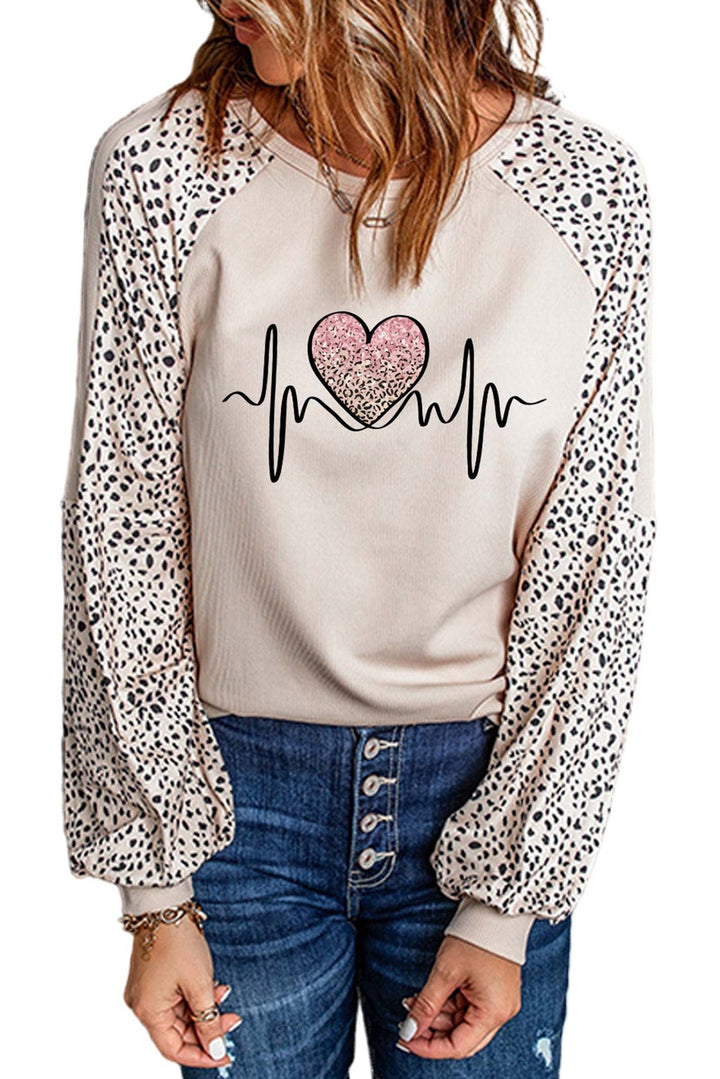 Peaceful Love Leopard Pullover Top