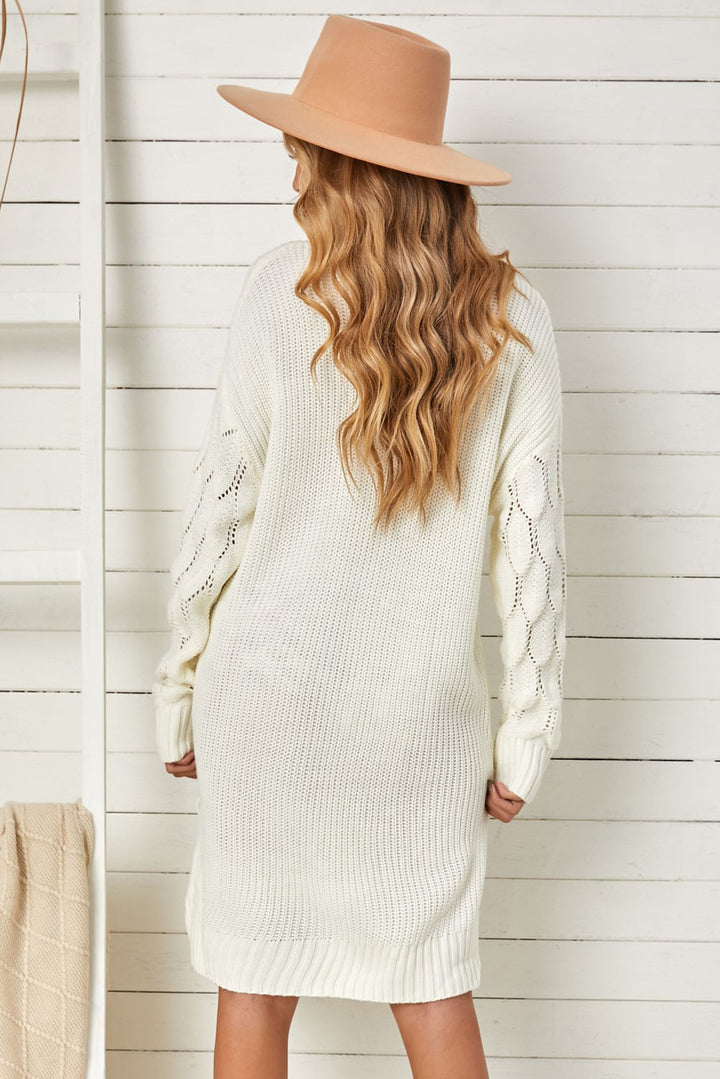 Plain Turtleneck Sweater Dress