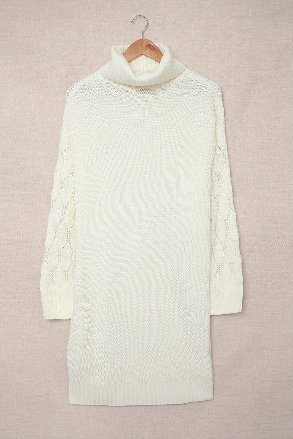 Plain Turtleneck Sweater Dress