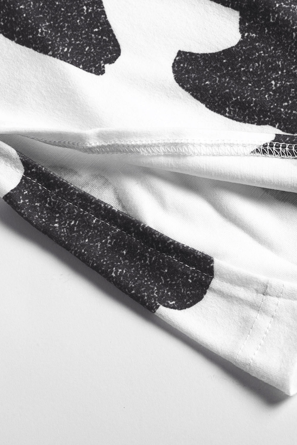 White Black Print Short Pajamas Set