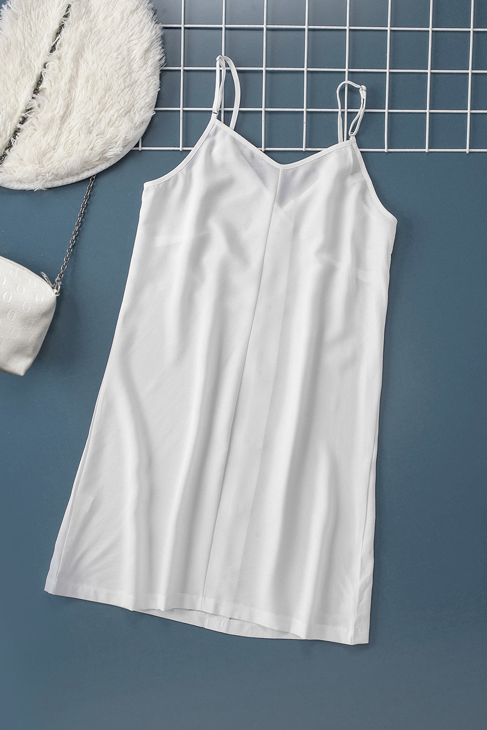 White Buttoned Slip Dress