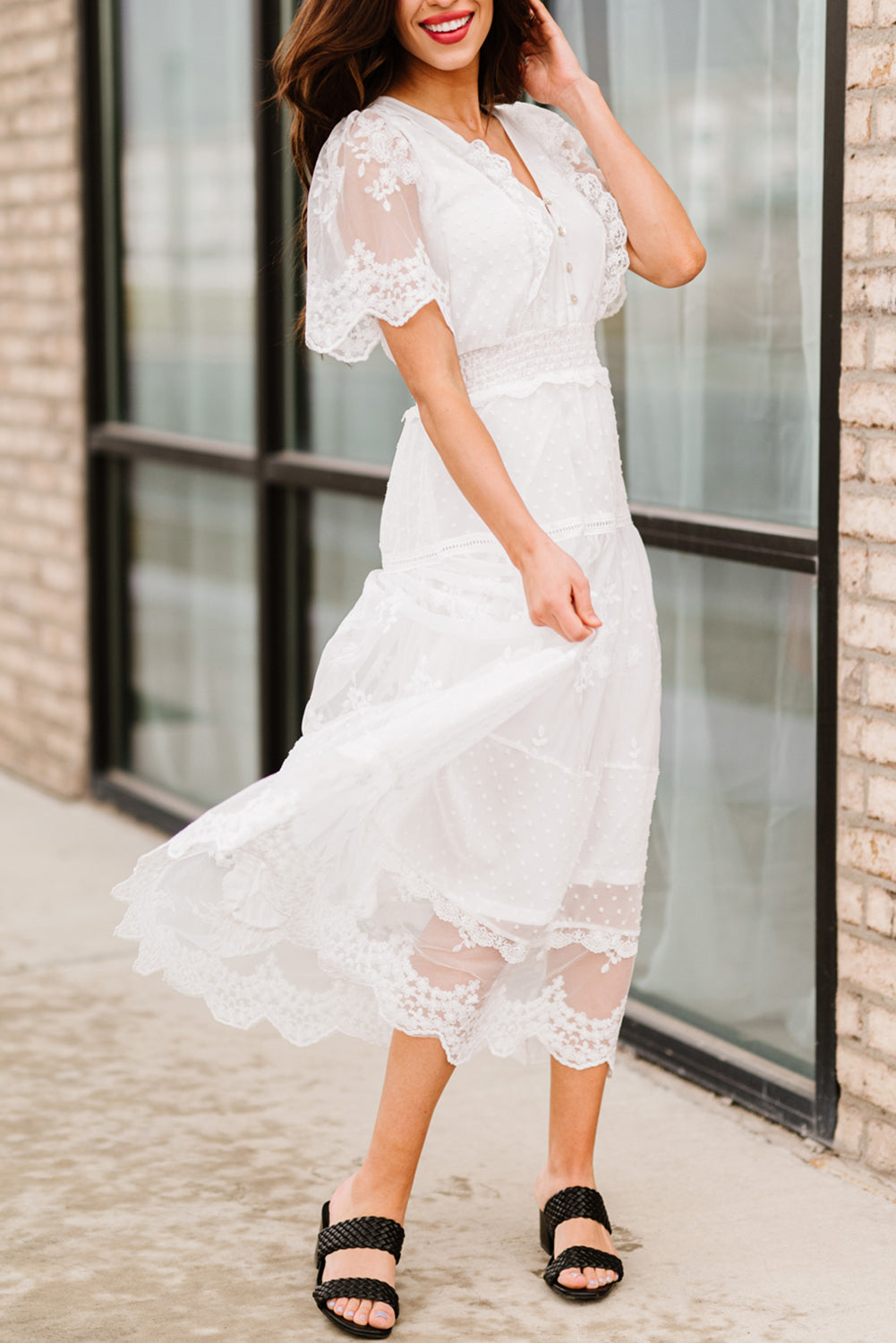 White Chic Luminous Dawn Lace Gown