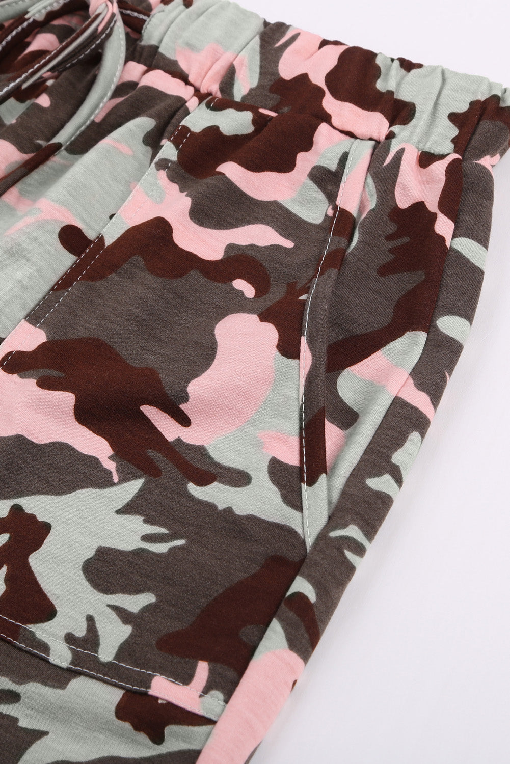 Women's Fashion Pink Camouflage Casual Sports Pants