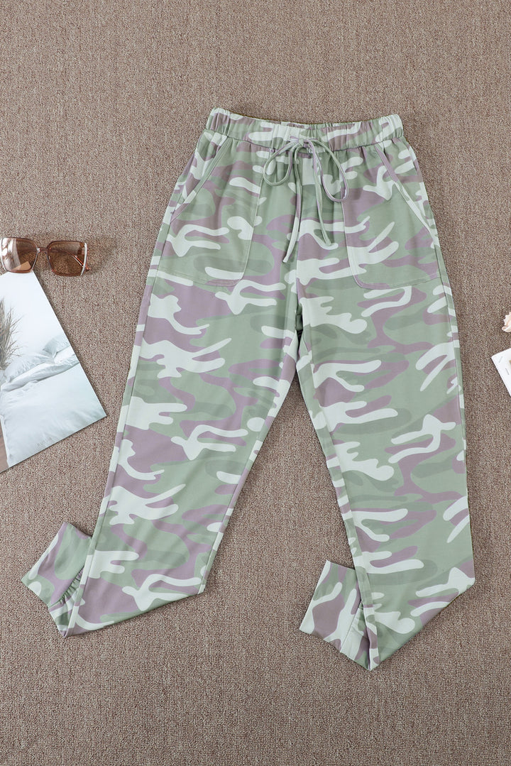 Women's Gray Camouflage Casual Sports Joggers