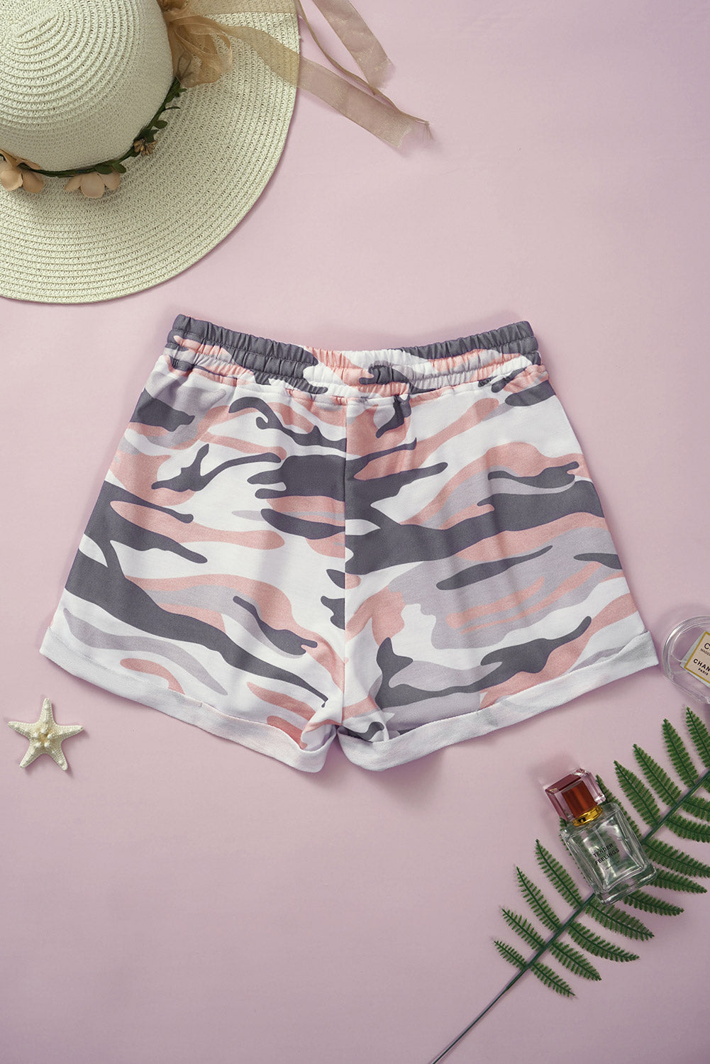 Women's Summer Multicolor Camo Print Cotton Casual Shorts