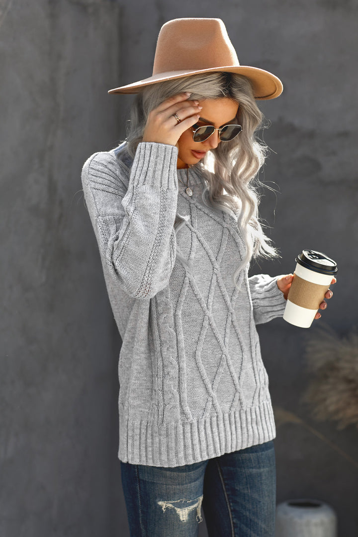 Women's Winter Gray Oversize Thick Pullover Sweater